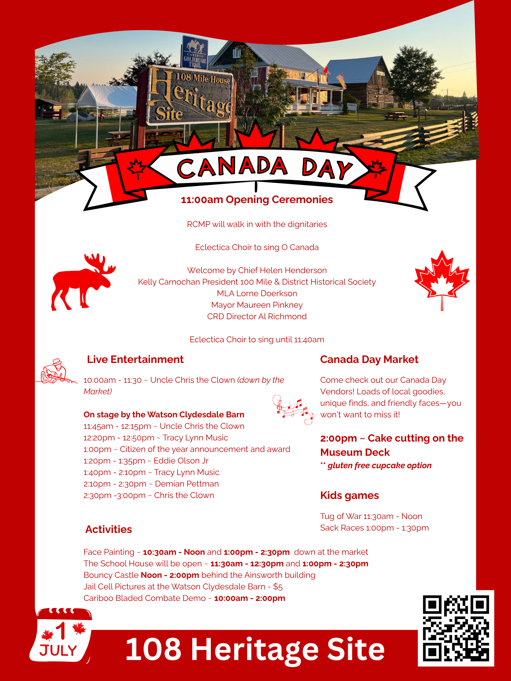Canada Day Event Schedule